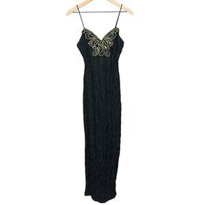 VTG Frederick's of Hollywood  7-8 Lace Sequin Beaded Maxi Evening Gown